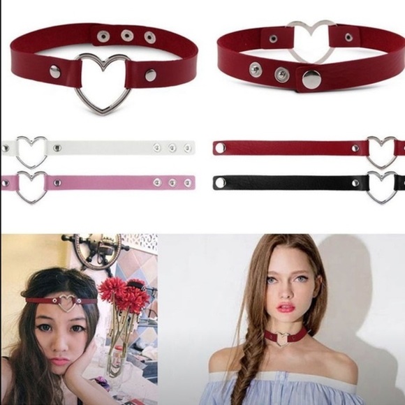 ❤️ Awesome PU leather heart choker absolve in various colors 🖤 - Picture 3 of 11